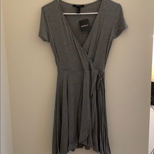 Gray wrap dress